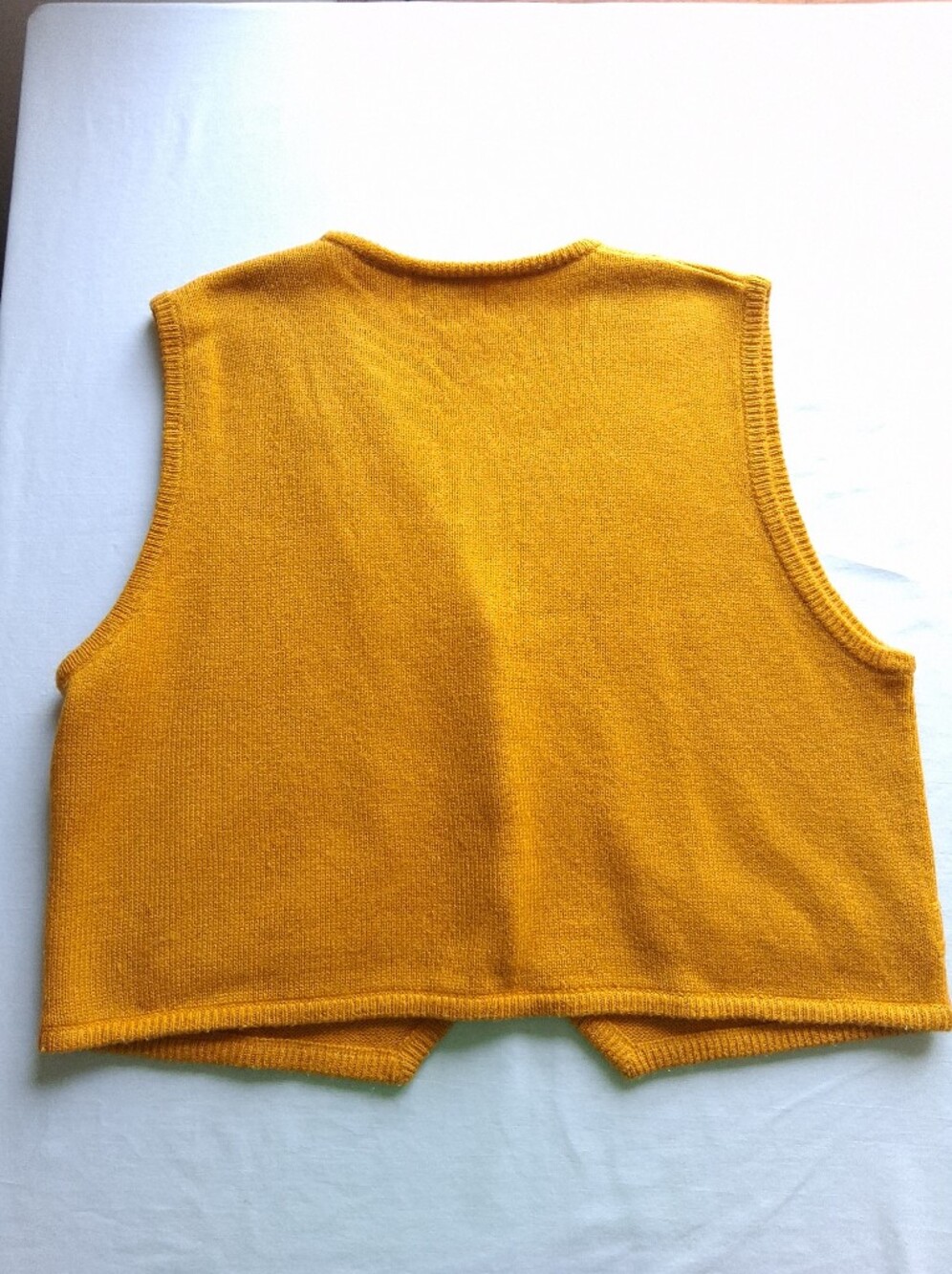 Vintage Sweater Vest Knit Yellow retro women’s size 12 - Picture 8 of 14